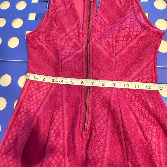 Free People Miss Connections Fuchsia Flirty Summer‎ Cutout Dress Woman’s 4 - Picture 13 of 14